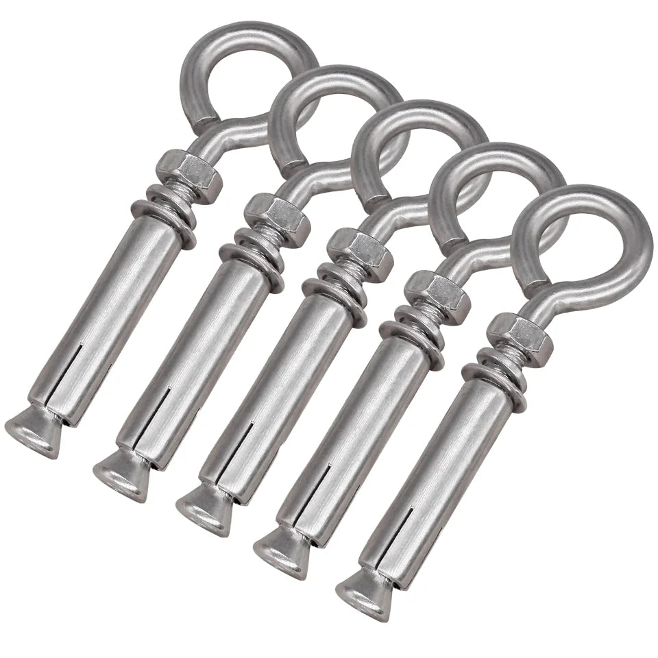 5/16\" X 4-3/16\" Heavy Duty 304 Stainless Steel Expansion Concrete Wall Anchors Shoulder Lag Eyebolts