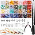 Live4U 28-Color Crystal Bead Making Kit 1660pcs Jewelry Supplies & Accessories Gemstone Chip Beads with Bead Caps