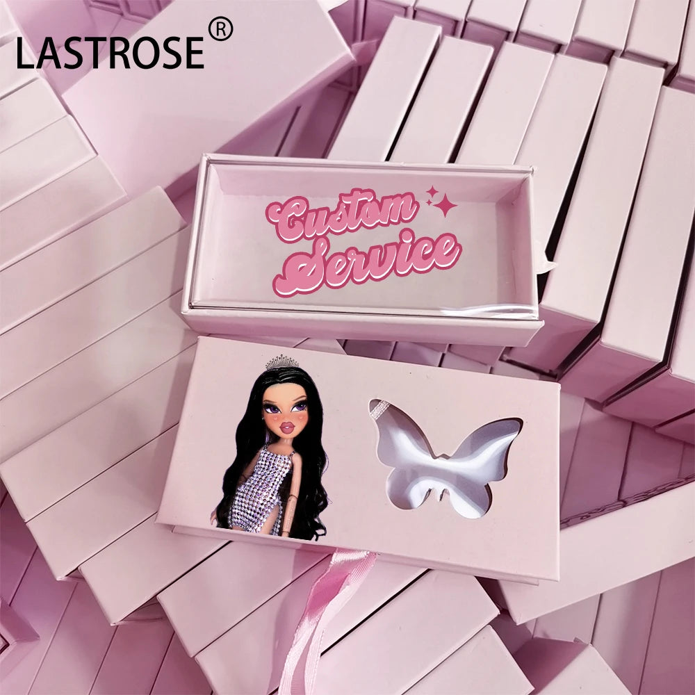 Wholesale Strip Rhinestone Eyelash Packaging Box Private Label Lashes case Luxury Diamond Eyelash Boxes