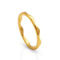 Chris April Non Tarnish 316L Stainless Steel  PVD 18k Gold Plated Minimalist Crown Wavy Knuckle Finger Women Ring