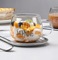 Wholesale Good Morning Handle Glass Breakfast Cup 400ml High Borosilicate Glass Mugs Mlik Coffee Glass Mug with Big Handle