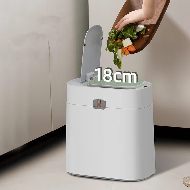 13L Intelligent Sensor Trash Bin Indoor Storage Bucket Automatic Opening Battery Operated Oval Design for Home Office Use