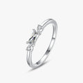 Ailmay 925 Sterling Silver Rectangle Shiny and Transparent Rings for Women Classic Luxury Wedding Accessories Party Accessories