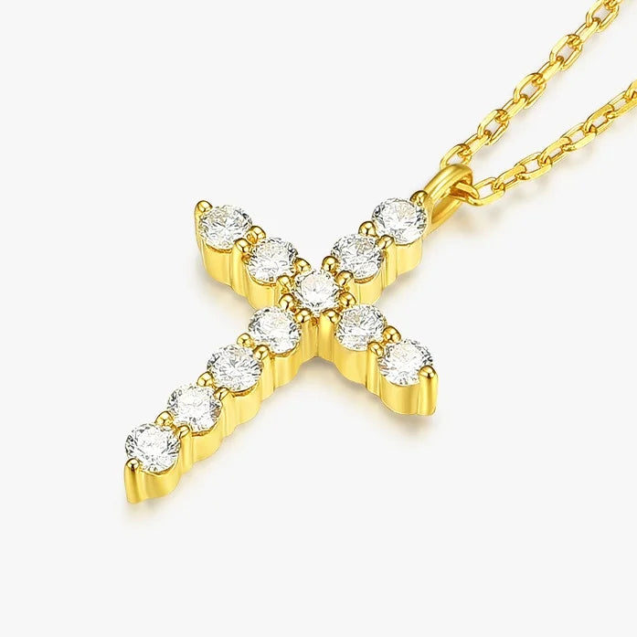Hot Selling Cross Pendant Zircon Collarbone Chain Personalized Trend Waterproof Stainless Steel Christ Necklace Fashion Jewelry