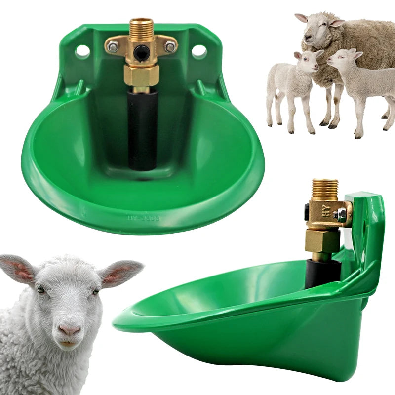 Animal Drinkers Automatic Livestock Waterer Thicken Plastic Sheep Goat Water Trough Water Bowl with Copper Valve