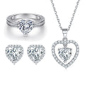 Zirconia Jewelry Set Heart Cut Rhodium Plated 925 Sterling Silver Trendy Fashion Jewelry Sets