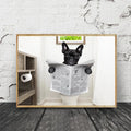 Animal Poster Funny Dog Reading Newspaper Canvas Painting Wall Art Picture Home Decoration Animal Painting on Canvas