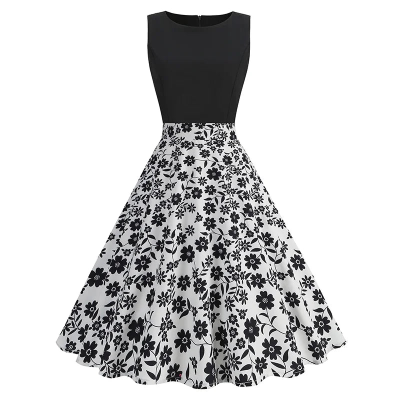 Plus Size Womens Clothes Women Retro Vintage Dress Lady Elegant Dresses Women Floral Dress