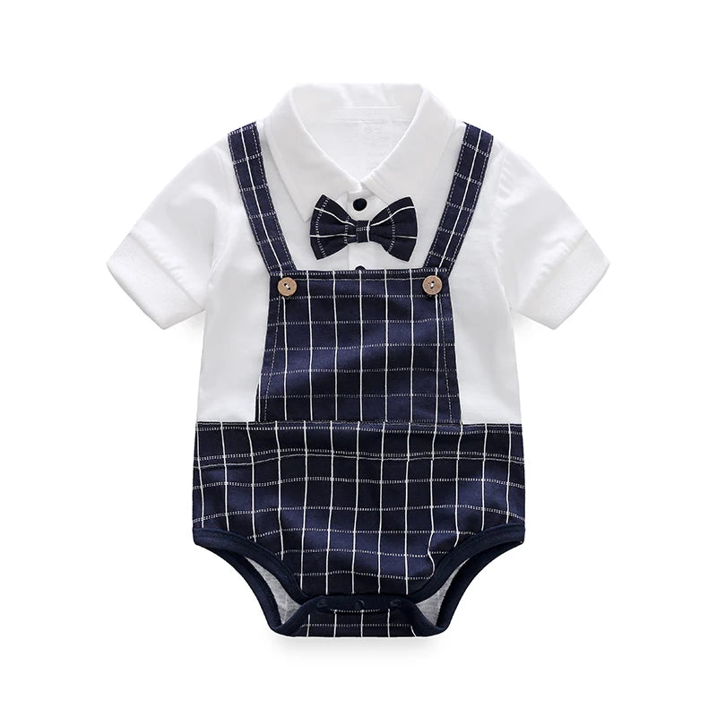 Boys Clothing Sets Short Sleeve Spring Children's Plaid Shirt + Jeans 2pcs Kids Clothes