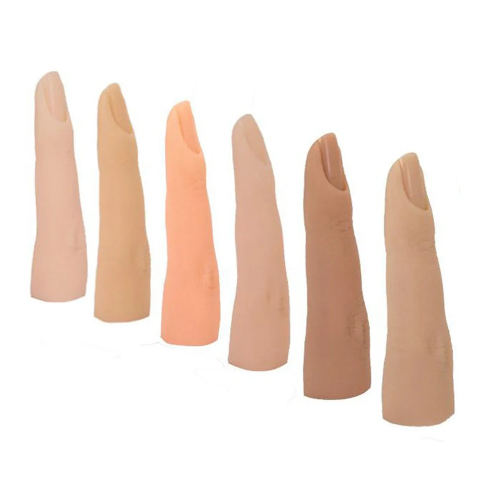 Flexible Movable Silicone Realistic Hand for Nails Practice Female Mannequin Hand Manicure Nail Trainer Practice Finger