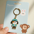 Keychain Custom Made Soft 3D Key Chain Cartoon Painted Welcome Gifts Stamping 2D Logo Keyring Personalized Keychain