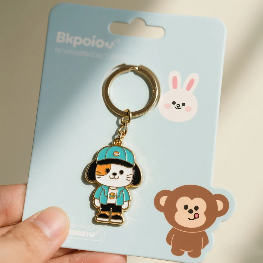 Keychain Custom Made Soft 3D Key Chain Cartoon Painted Welcome Gifts Stamping 2D Logo Keyring Personalized Keychain