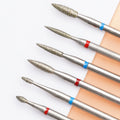 Cuticle Bit Kits Flame Shape Remove Cuticle Electric Nail Drill Diamond Nail Bit 3/32" Manicure Diamond Nail Drill Bit