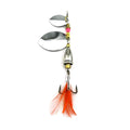 Wholesale SP198 9.3cm 16.3g Metal Spinner Baits Spoon Fishing Lures with Feather Hook