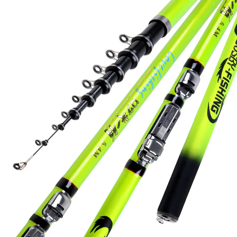 Topline 3.6M 4.5M 5.4M 6.3M Carbon Fiber Rock Fishing Telescopic Rod Carp Spinning Fishing Rod Rock Fishing Telescopic Rod