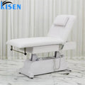 Kisen Electric Facial Beauty Bed Big Size Foldable Massage Table White Comfortable Comfy Light Weight Lash Synthetic Leather