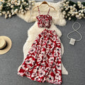 Women's Sets Summer Floral Tops Sexy Skirt Set Ropa Wholesale