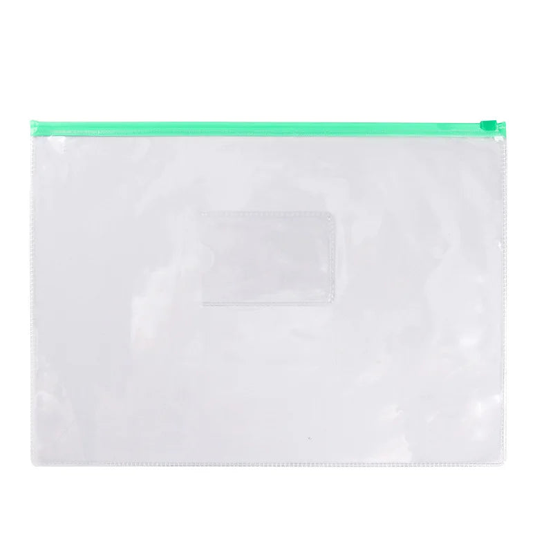 Factory Price File Holder Pouch Plastic Document Bag A5 Zipper Large Capacity Book Bag A4 Stationery Student Office Supplies