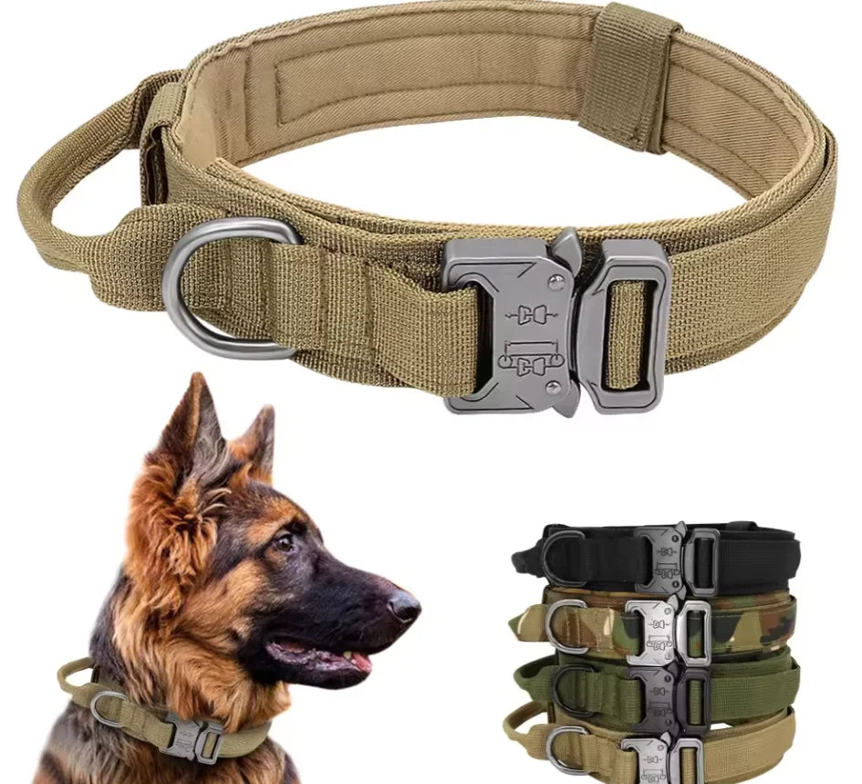 Outdoor Tactical Collar Training Double Layer Wear Resistant Pet Collar Dog Nylon Tactical Collar for Medium Large Hunting Dog