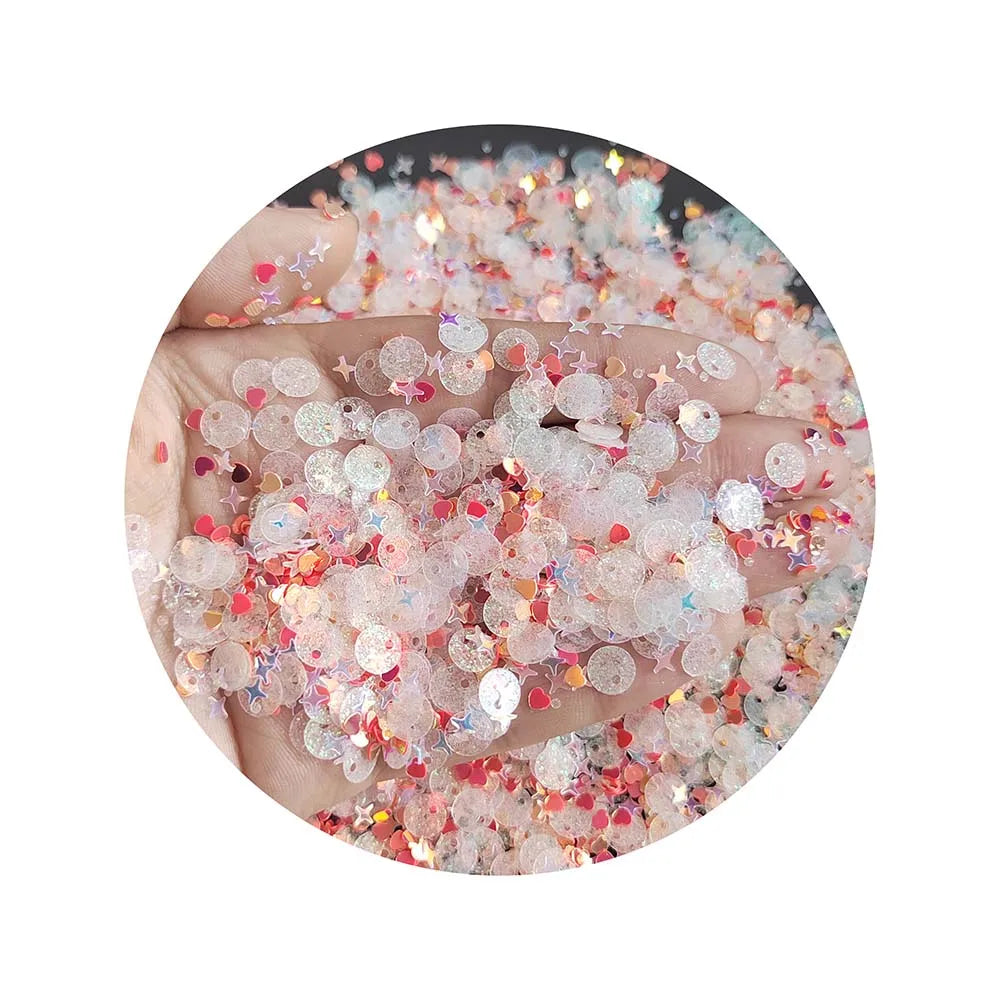 Mixture Sequins Nail Chunky Glitter for Nail Art Powder Cosmetic Valentine's Day Chunky Body Colorful Love Heart Craft Glitter