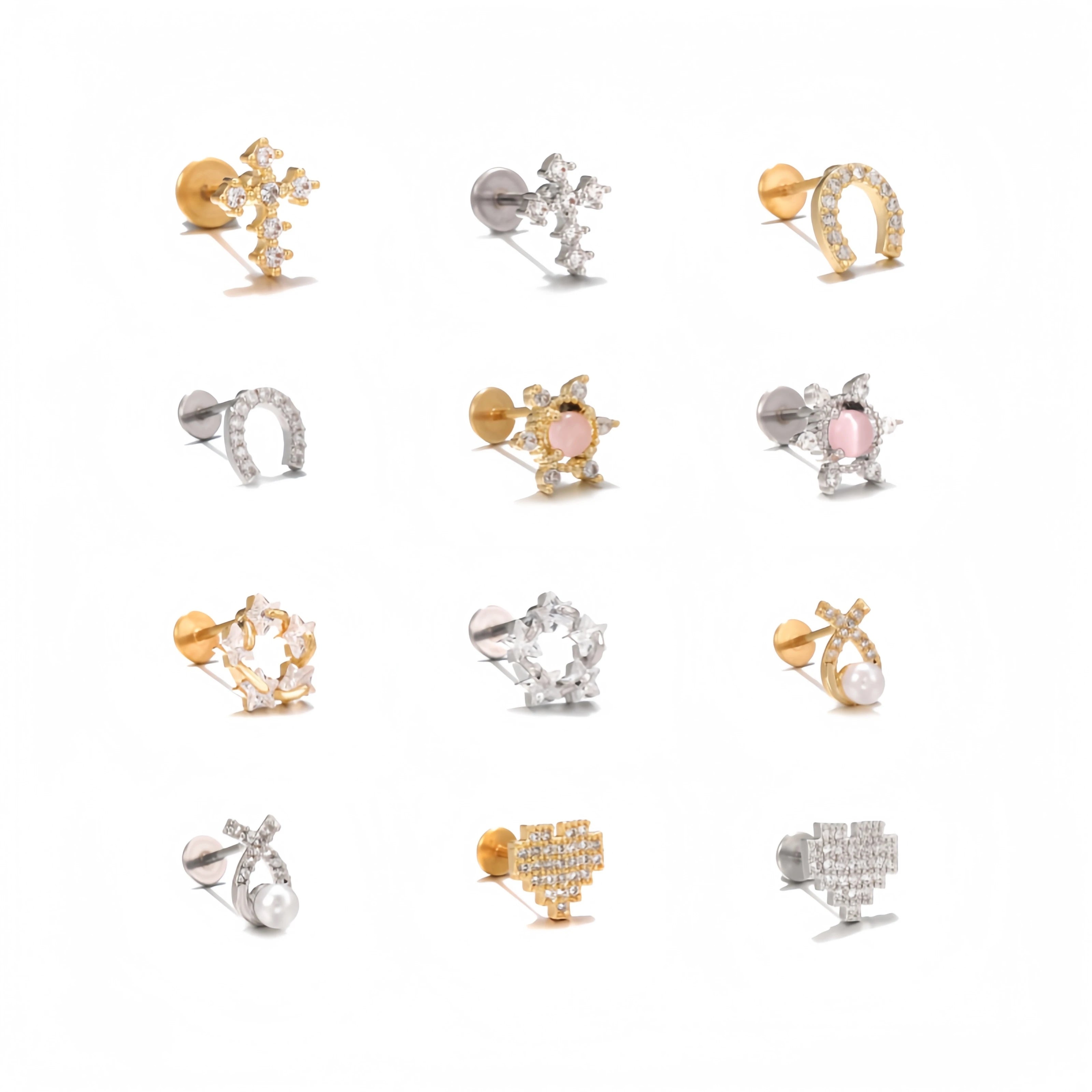 5A Zircon Lip Piercing Jewelry Trendy Hypoallergenic Labret Stud Fashionable Body Piercing Accessory Comfortable for Daily Wear