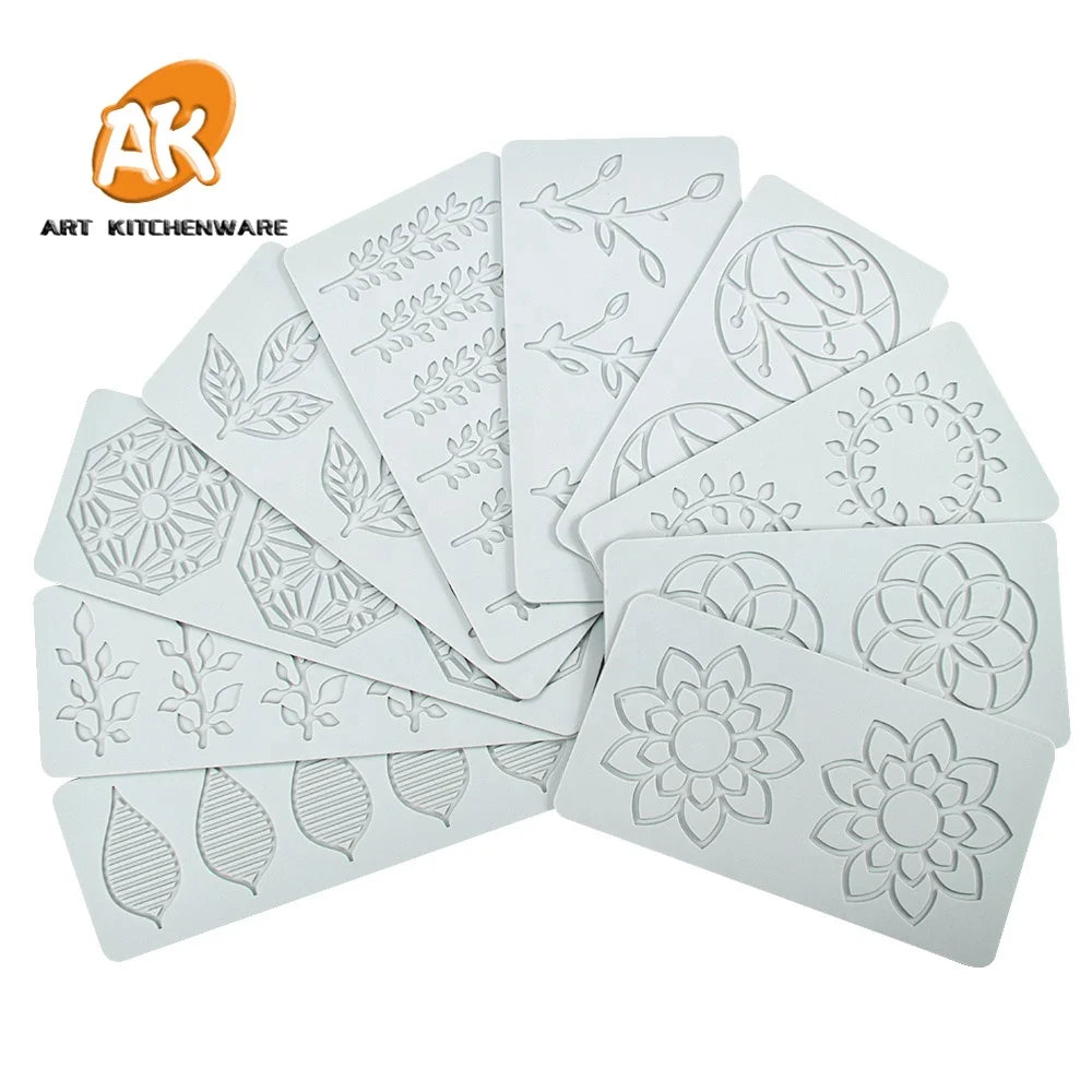 AK Silicone Leaf Shape Fondant Molds for Cake Pastry Decor Baking Decoration Sugar Lace Mats