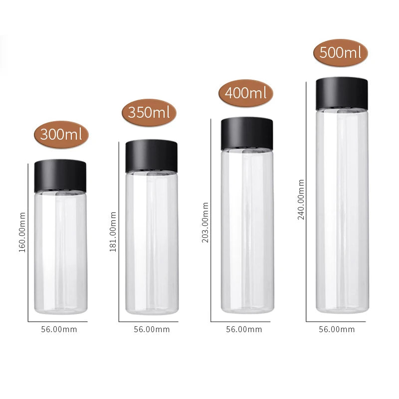 500ml 350ml Food Grade Voss Pet Plastic Juice Bottles With Double Wall Lids
