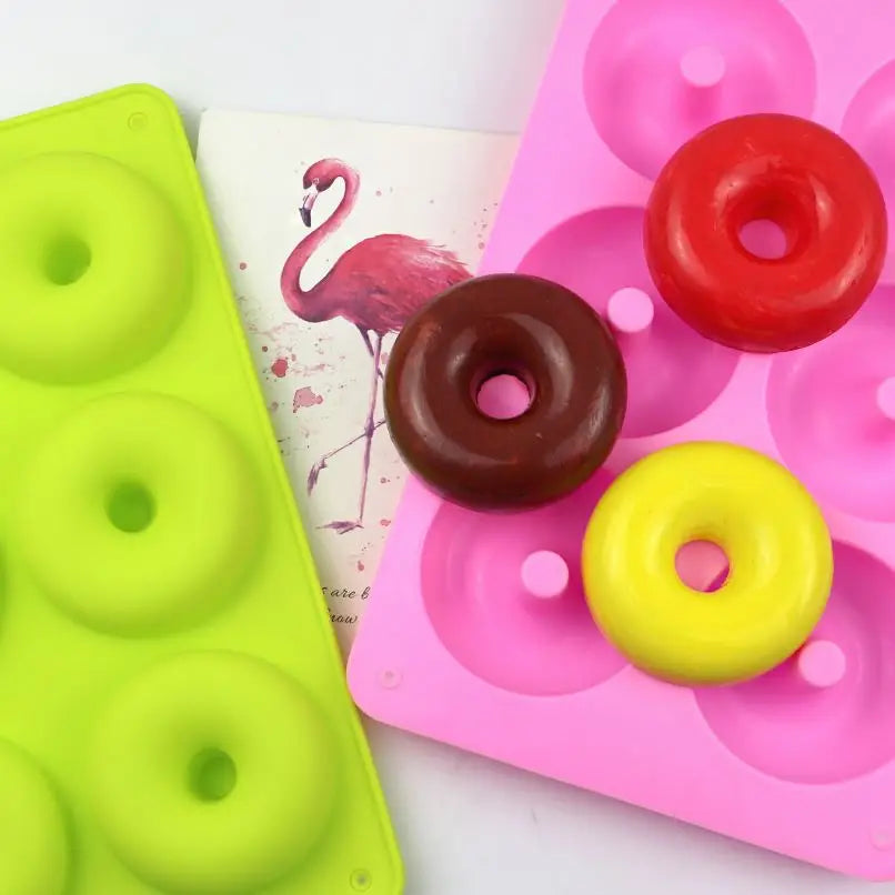 191 6 Holes Silicone Round Shape Doughnuts Mold Donut Mold Baking Jelly Fondant Cake Chocolate Cheese Silicone Mold