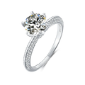 Fashion Luxury Classic Moissanite Diamond Ring 925 Sterling Silver Engagement Wedding Shiny Jewelry for Women Moissanite Ring