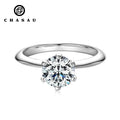 Custom 0.5CT 1CT 2CT 3CT Vvs D 925 Sterling Silver Solitaire Moissanite Wedding Engagement Ring for Women with Gra Certificate
