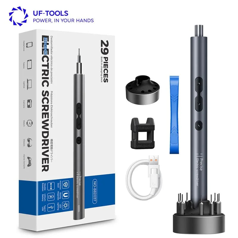 Mini Cordless Electric Screwdriver Sets with 8Pcs Bits Charging Adjustable Torque Electric Batch Household Repair Tool Set