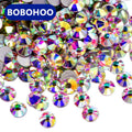 BOBOHOO Full Size Rhinestone Wholesale Crystal & AB Colors Silver Bottom 100% Good Feedback Glass Flatback Rhinestone for Crafts