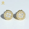 New Design 925 Sterling Silver VVS Diamond Moissanite Earrings Hiphop Style Flower Design Studs for Men Women for Gifts Parties