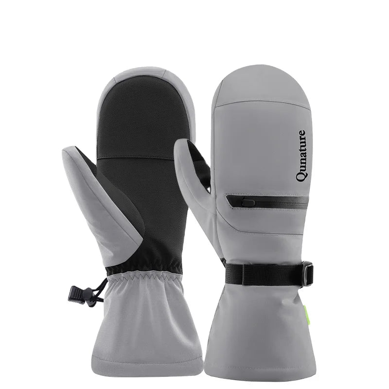 Qunature Sport Winter Ski Snow Gloves Customized Screen Touch Snowboard Waterproof Ski Gloves Breathable Ski Fingerless Mittens