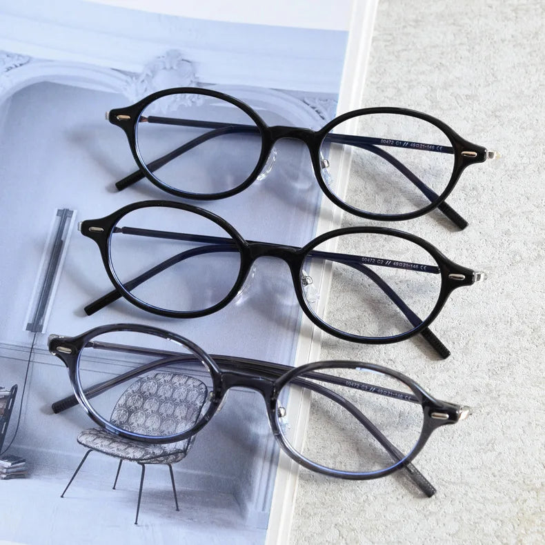 2026 Small Size Oval Eyeglass Frames Woman Myopia Glasses Optical Lenses Trendy Cat Eye Blue Light Reading Glasses
