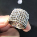 CAOSHI Fine Jewelry Sparkle Silver Plated Brass Rings Women Micro Pave 3A Cubic Zircon Multilayer Diamond Engagement Jewelry