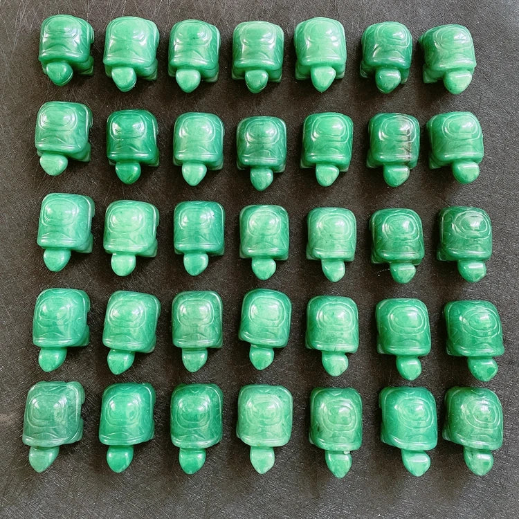 Hongzhuo Wholesale Green Aventurine Jade Animals Carving Figurines Carved Turtle for Healing Crafts