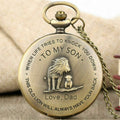 The Lion King To My Son Design Boy Quartz Pocket Watch Pendant Necklace Boys Jewelry Gifts