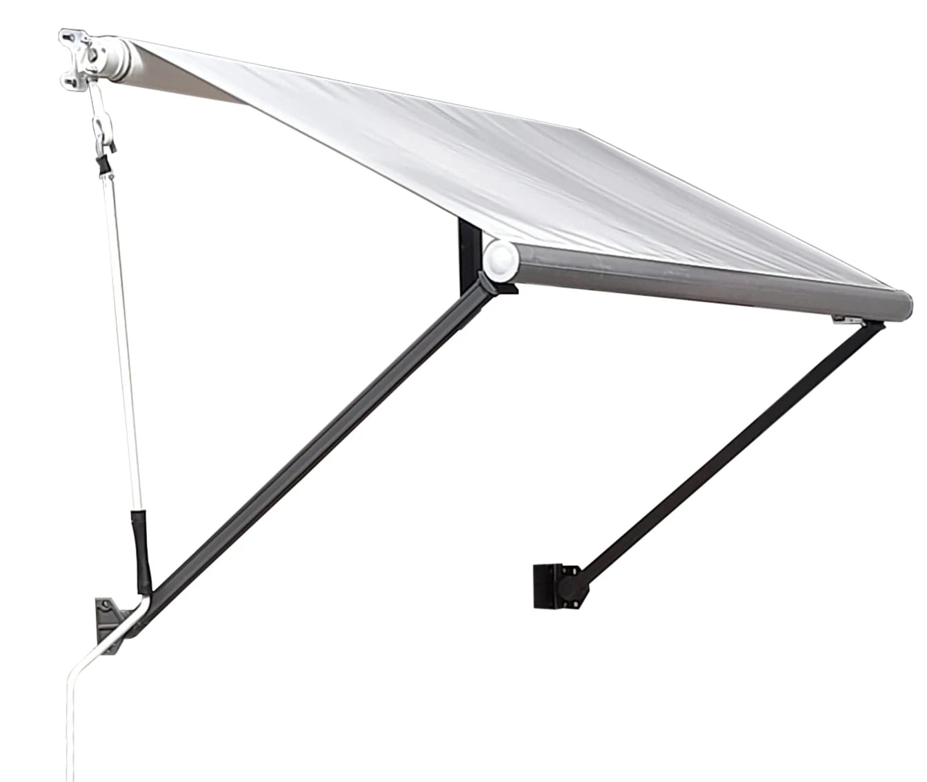 Window Sunshade Heavy Duty Drop Arm Retractable Awnings Remote Control 5-Year Warranty Extendable Aluminum Frame Acrylic Sail