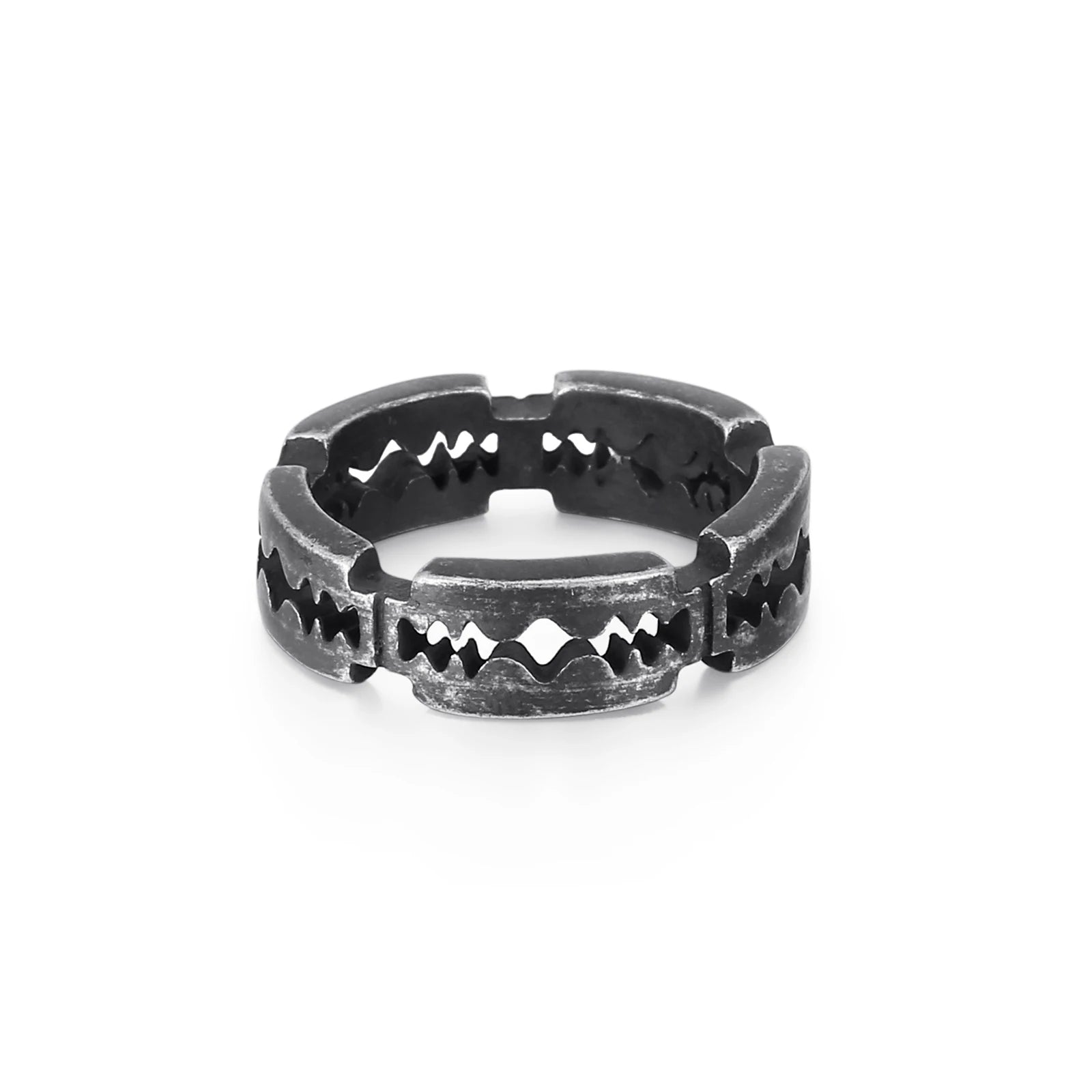 KALEN Gothic Punk Blade Shape Hip Hop Jewelry Rings Stainless Steel Ring for Man