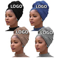 Custom Logo 175*70cm Ethnic African Women Milk Silk Hijab Plain Turban Head Wrap Scarf Headwrap for Women