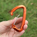 Custom D-Shape Aluminium Carabiner with Laser Logo Silver Tactical Hook Clip for Belts Wire Gate Snap for Carabiner