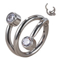 ASTM F136 Titanium Piercing Triple Circle Rings With Two Beans With CZ Screw Threaded Nose Rings Earring Piercing Jewelry