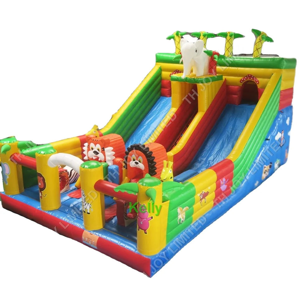 Commercial Giant Inflatable Bouncer Playground for Sale Fun City Amusement Park With Inflatable Slide Blower Repair Accessories