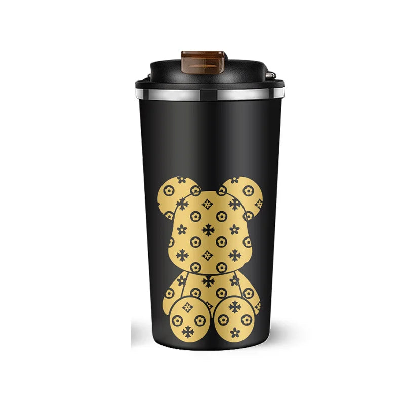 Wholesale Custom 400ml New Laser Printing Double Wall Vacuum Insulated 304 Stainless Steel Coffee Cup Mug With Sealed Lid