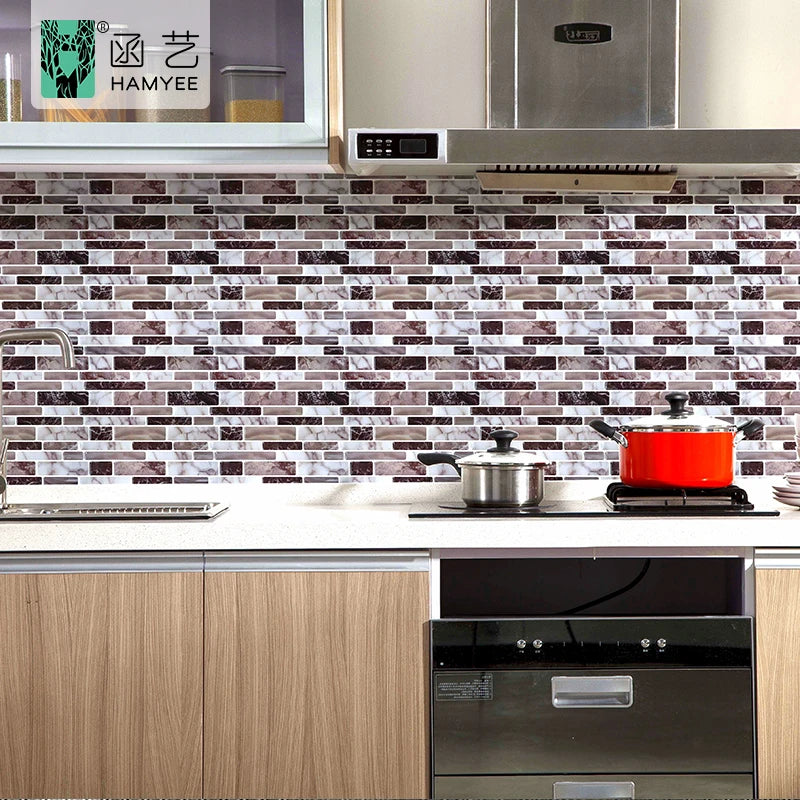 Peel and Stick Kitchen Backsplash Wallpaper Wall Tile Stickers Kitchen Aluminium Foil Paper Wall Wallpaper Stickers