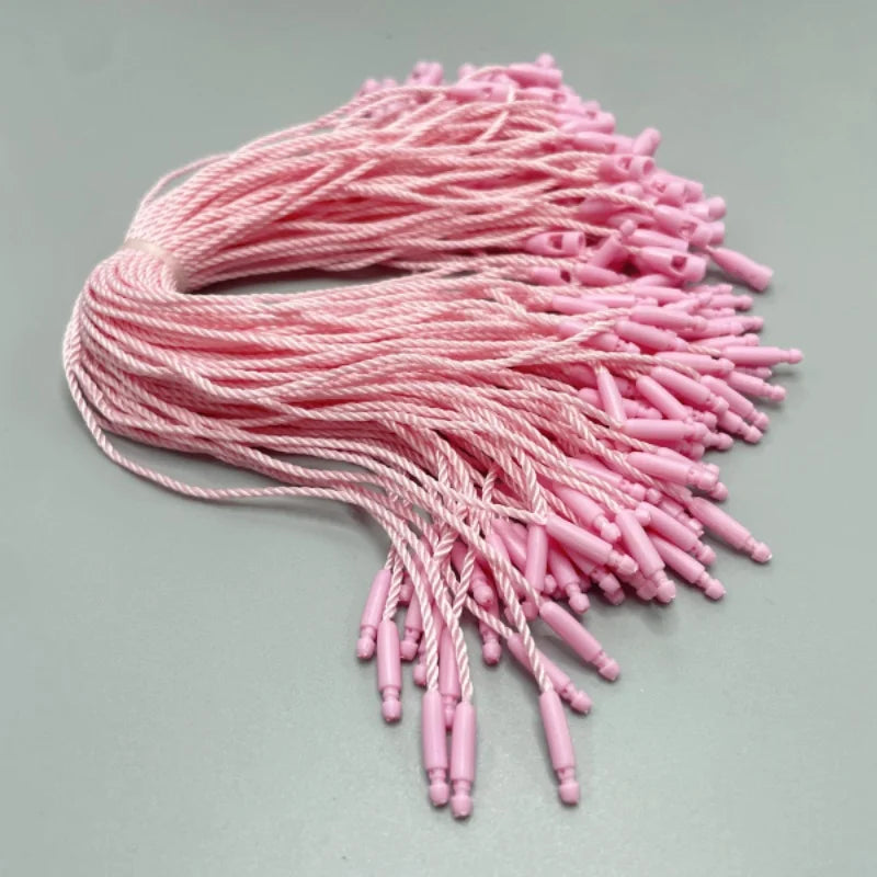 Factory Direct pink Nylon Clothing Label Custom hang Tag String Jeans Watch Rope Hanging Label Garment Rope