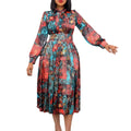 Wholesale Long Sleeve Elegant Dress High Waist Printed Long Dress Plus Size Women Dress Evening Party Elegant