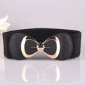 Factory Customization Ladies Fashion Elastic Belt High Quality Alloy Buckle Gold Bow Belt for Women