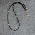 Zooying Black Tourmaline Crystal Beaded Choker Necklace for Women Jewelry